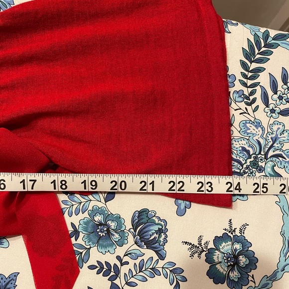 NWOT Talbots Red Bell Sleeve Merino Wool Sweater with Bow Accents Size 1X - Picture 12 of 12